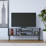 Meuble TV, couleur anthracite, 120x25x46,6 cm, mélamine, pour montage mural