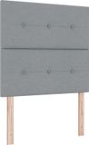 vidaXL LED Boxspringbed met Hoofdeinde, Lichtgrijs, 120 x 190 cm, Stof