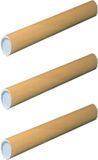 Merkloos Poster koker van karton - Set van 12x stuks - 330 x 40 mm - Bruin - Verzendkokers - Voor A4 formaat papier