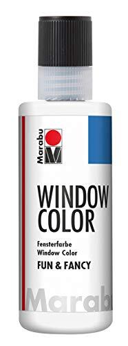 marabu Window Color fun & fancy, 04060004070, wit, 80 ml, raamverf op waterbasis, verwijderbaar op gladde oppervlakken zoals glas, spiegels, tegels en folie