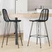 Maison Exclusive - Set of 2 bar stools, black colour, dimensions 44 x 53 x 111 cm, made of rattan and iron