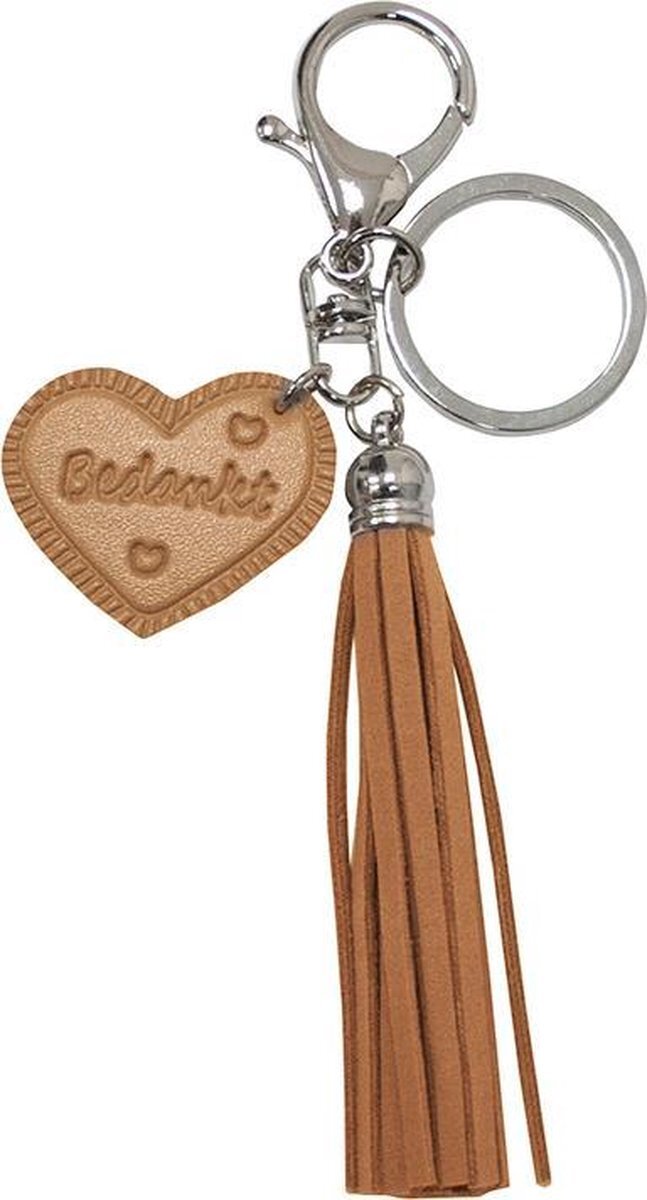 Verhaak sleutelhanger Leather Nature unisex leer lichtbruin