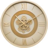 Atmosphera Wandklok Roma Dua - Vintage Metaal - 50 cm - Beige/Goud