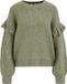 WE Fashion Dames gebreide trui met ruches - Pastel green