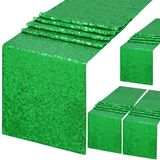 B-COOL Groene pailletten tafelloper 4 stuks 30 x 183 cm glitter tafellopers voor bruiloft, verjaardagsfeestje, verloving St. Patrick's Day Dining Chrisrtmas tafeldecoraties