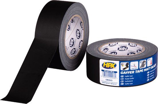 HPX Gaffer tape - matzwart 48mm x 25m