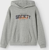 NAME IT Jongens Sweater - Katoen - Lange mouw - Loose Fit - Grijs Melange - Maat 122/128