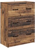 vidaXL Ladekast Oud hout 66 x 34,5 x 87 cm Bewerkt hout