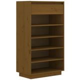 VidaXL Schoenenkast 60x34x105 cm massief grenenhout honingbruin