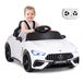 COSTWAY 12V Elektrische kinderauto, Mercedes-AMG kinderauto met LED-verlichting, 2,4G afstandsbediening, muziek en claxon, elektrische auto geschikt tot 25 kg, kinderauto voor kinderen vanaf 3 jaar