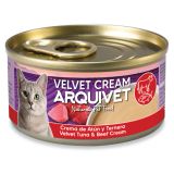 Arquivet Aliment Humide Crème Velours Thon et Bœuf pour Chats 80 GR
