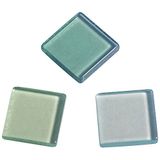 Rayher Acryl mozaïek, transparant 1x1cm, ca. 205stuks, SB-box 50g, lichte groene tinten, vierkant, kunststof stenen, kunststofmozaïek doorschijnend, 14540414, medium