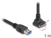Delock USB 5 Gbps Cable USB Type-A male straight to USB Micro-B male with screw distance 18 mm 90° upwards angled 1 m black