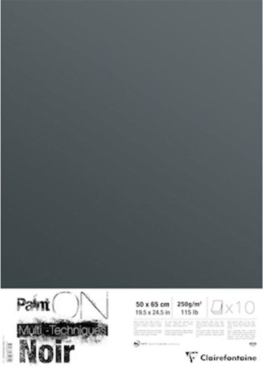 Clairefontaine Paint'ON Zwarte 50x65cm Sheets - Zwart - 3329689751629