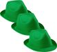 Merkloos Carnaval verkleed trilby hoedje - 6x - groen - polyester - volwassenen/heren/dames