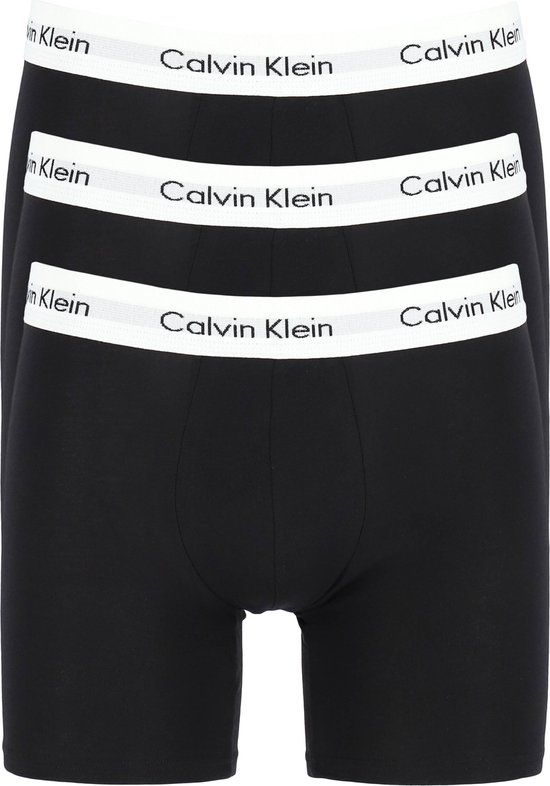 Calvin Klein 3-Pack Long Fit Boxershorts - Zwart - Maat L