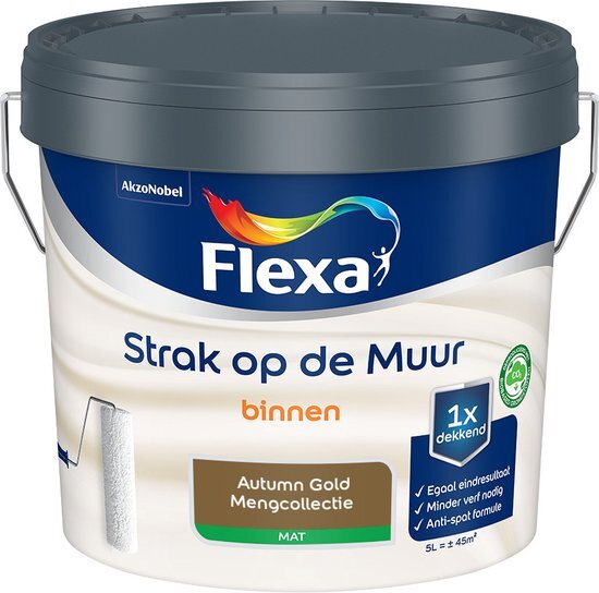 FLEXA Strak op de muur - Muurverf - Mengcollectie - Autumn Gold - 5 liter