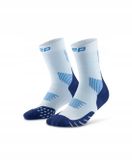 CEP Chaussettes de course courtes de compression pour femmes - Bleu/Blanc