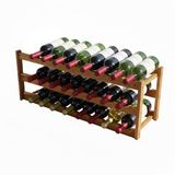 Merkloos Relaxdays Wijnrek - 24 flessen - Walnotenhout - 28 x 78 x 21cm