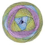 Gründl Wol Luminosa kleurverloopgaren - 1 bol 200 g / 440 m - 1 bol = 1 lus - zacht breigaren & haakgaren met scheerwol - weidegroen-paars-hemelsblauw