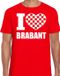 Bellatio Decorations Brabrantse shirts T-shirt I love Brabant - Heren - Rood - Maat XXL
