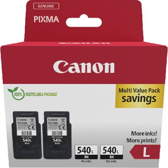 Canon PG-540L - Inktcartridge - Origineel - Hoge capaciteit - 2x Zwart