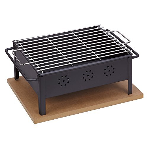 Sauvic 02906-tafelgrill met grillrooster van roestvrij staal 30 x 25 cm, zwart