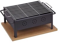 Sauvic 02906-tafelgrill met grillrooster van roestvrij staal 30 x 25 cm, zwart