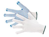 Jah gebreide handschoenen met mini-noppen (witte) – met veilige grip en naadloos – voor orderpicken, verzending en magazijn
