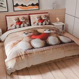 PETTI Artigiani Italiani Dekbedovertrek voor Frans bed 200 x 200 cm, dekbedovertrek microvezel met digitale print + 1 kussensloop 50 x 80 cm - Made in Italy - Dolcezza