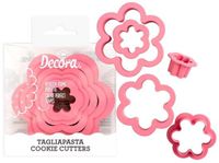 Decora 0255313 Set van 6 bloemen uitstekers 1,5 2,5 3,5 5 6,5 8 H 2,2 cm, geassorteerd