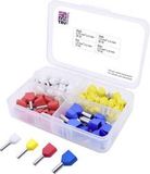 TRU COMPONENTS T1903C021 Assortiment adereindhulzen 0.75 mm², 1 mm², 1.5 mm², 2.5 mm² Deels geïsoleerd Wit, Geel, Rood, Blauw 90 stuk(s)