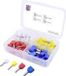 TRU COMPONENTS T1903C021 Assortiment adereindhulzen 0.75 mm², 1 mm², 1.5 mm², 2.5 mm² Deels geïsoleerd Wit, Geel, Rood, Blauw 90 stuk(s)