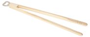 Pince à griller en bois - pince à viande, longueur 43 cm - accessoire de barbecue unique avec décapsuleur - produit naturel