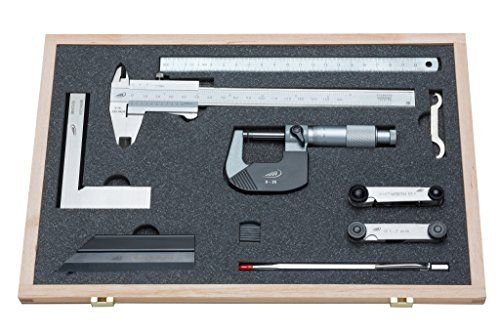HELIOS PREISSER 0212520 8-delige meetinstrumentenset met schuifzakje "Duo-Fix", 150 mm, hoekige dieptemaat
