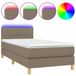 VidaXL Boxspringbed met matras en LED-verlichting, taupekleurig, 80x200 cm, gestoffeerd