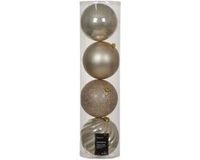 Decoris Kerstballen kunststof d14 cm parel 4 st
