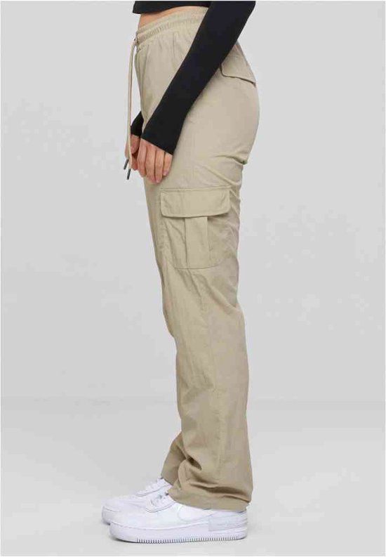 Urban Classics Nylon Cargo Broek Dames - Grijs - 4XL