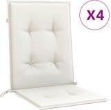 vidaXL - Stoelkussens - 4 st - lage rug - 100x50x4 cm - stof - gemêleerd - crème