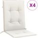 vidaXL - Stoelkussens - 4 st - lage rug - 100x50x4 cm - stof - gemêleerd - crème