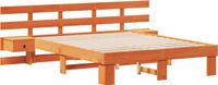 vidaXL Bedframe met hoofdeinde, bruin, 140 x 200 cm, massief grenenhout