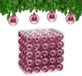 Relaxdays Boules de Noël set de 100 - Ø 6 cm - brillant - plastique - rose