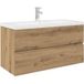 Meuble Lavabo Chêne Artisanal Avec Bassin Et Robinet Intégrés