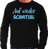 Bellatio Decorations Apres ski sweater heren - Auf wieder Schnitzel - zwart - glitter blauw - wintersport L