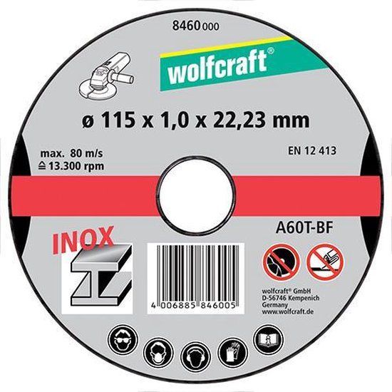 wolfcraft - 3 slijpschijven voor edelstaal, extra dun, Ø 115 mm