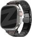 Bandz Metalen grain band 'Deluxe' - RVS bandje geschikt voor Series Apple Watch 1/2/3/4/5/6/8/9/10/11/SE(2-3)/Ultra(2-3) - iWatch bandje metaal grote maten 44mm 45mm 46mm 49mm (zwart)