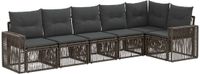 vidaXL Tuinbankenset 6-persoons polyrattan grijs en donkergrijs