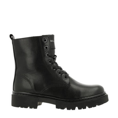 bullboxer bullboxer leren veterboots zwart