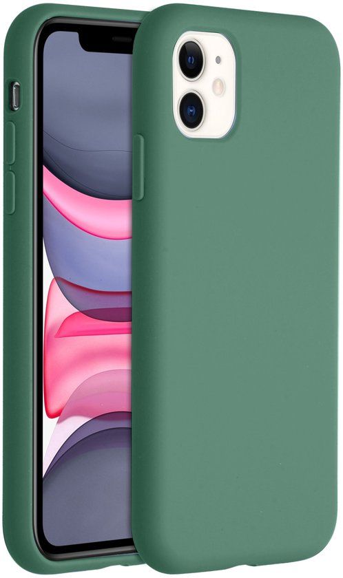 Accezz Liquid Silicone Backcover voor de Apple iPhone 11 - Donkergroen