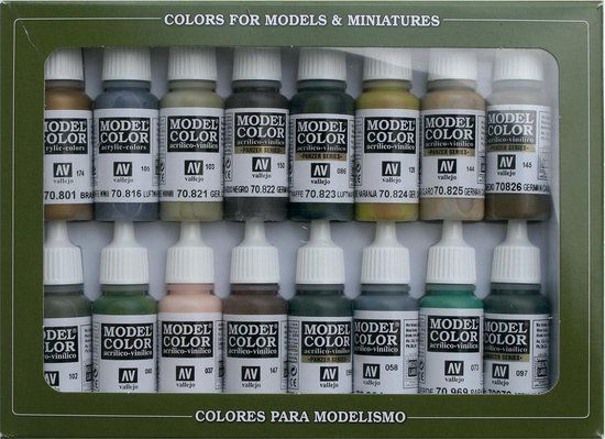 Vallejo Model Color Set German Camouflage WWII - 16 kleuren - 17ml